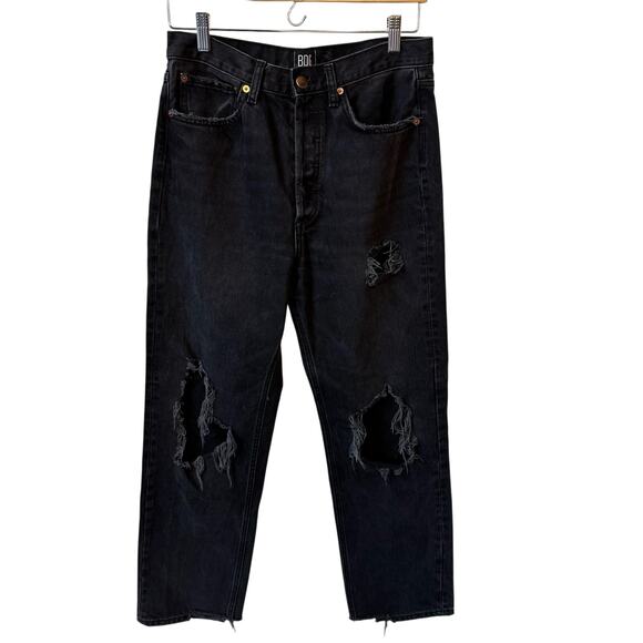 BDG‎ Relaxed Straight Jean Size 28 High Rise Distressed Grunge Streetwear Goth - Picture 1 of 11